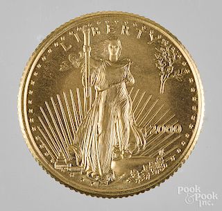 US .1 ozt. Liberty Eagle gold coin.