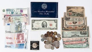 Miscellaneous group of US and foreign currency
