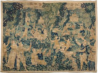 A FLEMISH HUNTING TAPESTRY FRAGMENT, EARLY 17TH CENTURY