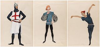 A GROUP OF THREE COSTUME DESIGNS FOR ROBIN HOOD BY NATAN ALTMAN (RUSSIAN 1889-1970)