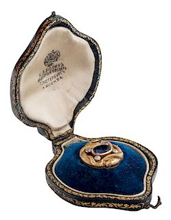 A GOLD, SAPPHIRE AND DIAMOND BROOCH, WORKMASTER KONSTANTIN LINKE, RETAILED BY BOLIN, ST. PETERSBURG, 1890-1908