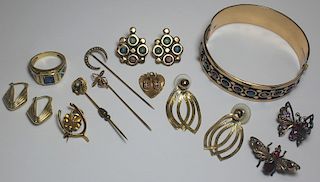 JEWELRY.  Assorted Gold Jewelry Grouping.