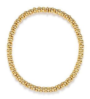 An 18 Karat Yellow Gold Fancy Link Necklace, Bulgari, 61.70 dwts.