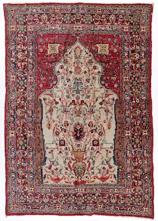 Antique Lavar Kerman Prayer Rug, Persia: 5'10'' x 8'5''