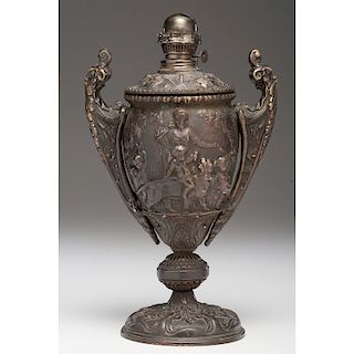 Neoclassical Bronze Oil Lamp
