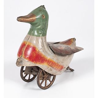 Tin and Cast-Iron Friction Toy Duck