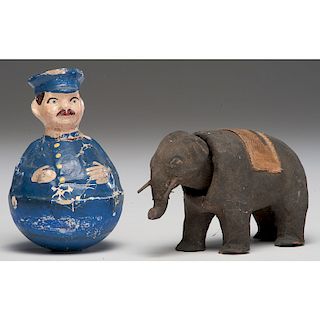 Elephant Nodder and Police Roly Poly