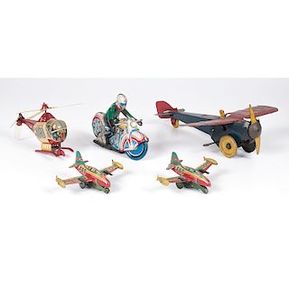 Five Tin Vehicle Toys