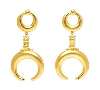 A Pair of 18 Karat Yellow Gold Earclips, Lalaounis, 20.40 dwts.