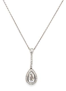 A Platinum and Diamond Pendant Necklace, Circa 1915, 3.40 dwts.