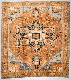 Antique Heriz Rug, Persia: 9'11'' x 10'11''