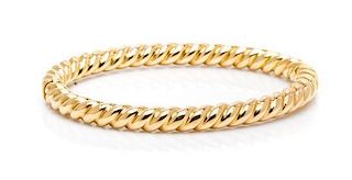A 14 Karat Yellow Gold Bangle Bracelet, 18.90 dwts.