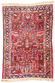 Antique Sarouk Rug, Persia: 3'4'' x 4'11'' (102 x 150 cm).