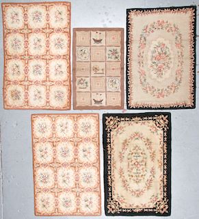 Estate Collection of 5 Antique American Hooked Rugs