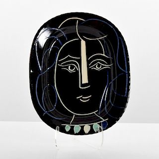 Large Pablo Picasso VISAGE DE FEMME Platter (A.R. 220)