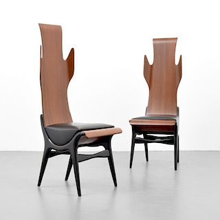 Pair of Rare Dante la Torre FLAME Chairs