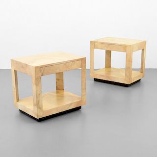 Pair of Karl Springer Nightstands/Side Tables