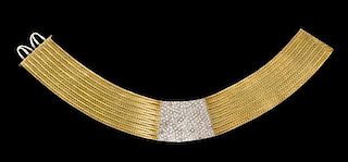 An 18 Karat Gold and Diamond Collar Necklace, Mario Buccellati, 158.20 dwts.