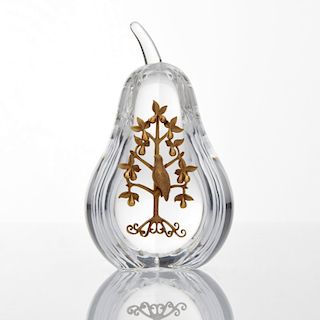 Steuben PARTRIDGE IN A PEAR TREE Paperweight