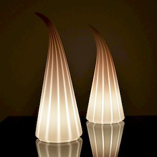 Pair of Large Vetri Murano Lamps