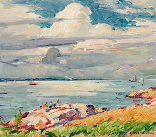WILLIAM LESTER STEVENS, (American, 1888-1969), Seaside View, oil on canvas board