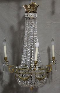 Fine Quality Gilt Bronze and Crystal Balloon Form