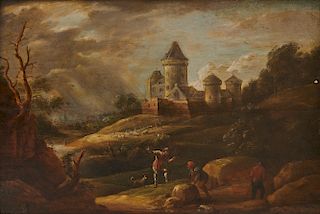 Attributed to DAVID TENIERS IV, (Flemish, 1672-1771), Forest Scene, oil on panel
