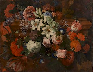 CONTINENTAL SCHOOL, (18th/19th century), Swag of Flowers, oil on canvas
