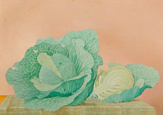 JOHN HENRY WILDE, (American, 1919-2006), Still Life with Cabbages, 1960, oil on board