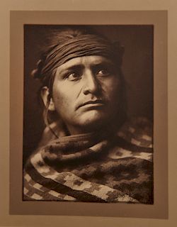 EDWARD SHERIFF CURTIS, (American, 1868-1952), Chief of the Desert, double border silver gelatin print
