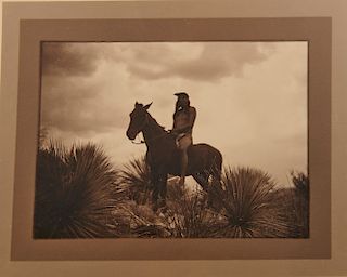 EDWARD SHERIFF CURTIS, (American, 1868-1952), The Scout - Apache, double border silver gelatin print