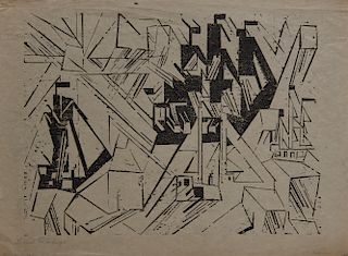 LYONEL FEININGER, (American/German, 1871-1956), Marine (Marine) [Prasse W77], woodcut