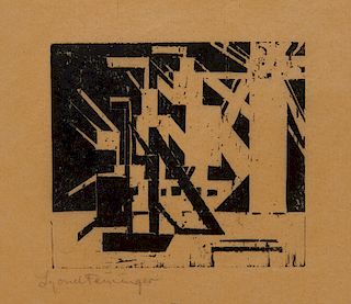 LYONEL FEININGER, (American/German, 1871-1956), Schiffe und Sonne 5 (Ships and Sun 5) [Prasse W71], woodcut