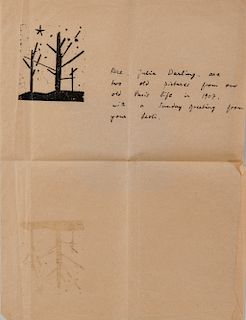 LYONEL FEINNGER, (American/German, 1871-1956), Baume und Stern (Trees and Star) [Prasse W260(64II)], woodcut