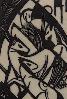 FRANZ MARC, (German, 1880-1916), Springende Pferdchen (Small Leaping Horses), woodcut