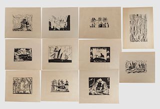 LYONEL FEININGER, (American/German, 1871-1956), Complete Set of Posthumous Woodcut Prints published by Associated American Artists, New York [Prasse P