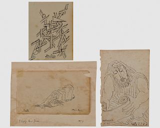 BEN ZION, (American, 1897-1987), Three Drawings, ink
