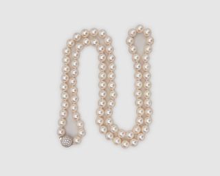 BUCHERER South Sea Pearl Necklace with 18K Gold and Diamond Clasp