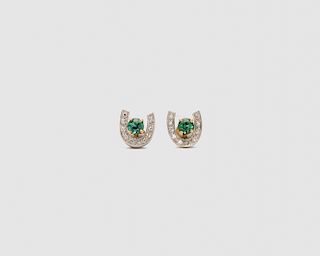 14K Gold, Gemset, and Diamond Earrings