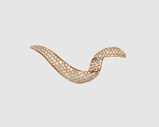JOSE HESS 18K Gold and Diamond Pendant/Brooch