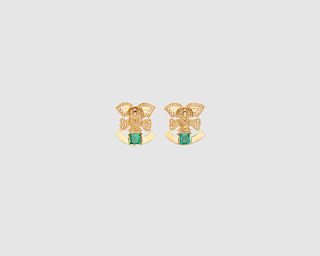 18K Gold and Emerald Earrings