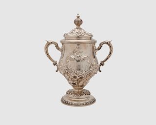 GORHAM Silver Two Handled Covered Trophy Vase