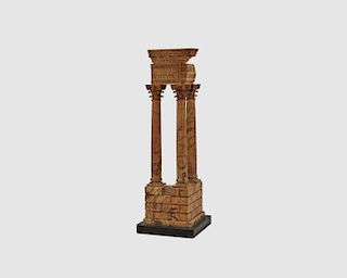 Italian Yellow Marble Grand Tour Souvenir Model of the Temple of Vespasian and Titus, 19th century