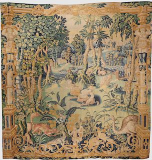 French Game Park Tapestry, ca. 1700; height: 8 ft.; width: 7 ft. 8 1/2 in.