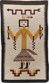 Navajo Yei Rug, ca. 1920; 5 ft. 4 in. x 3 ft. 2 in.
