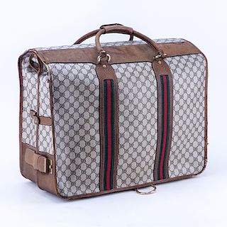 Vintage Gucci Monogram Luggage Garment Bag.