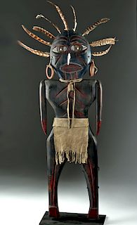 20th C. Huge Haida Wooden Guardian Figure