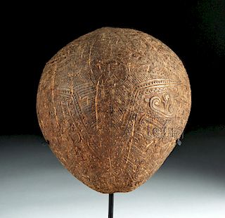 20th C. Papua New Guinea Carved Abelam Coconut Cup