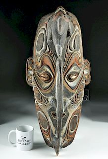 Large 20th C. Wooden Papua New Guinea Ancestral Mask