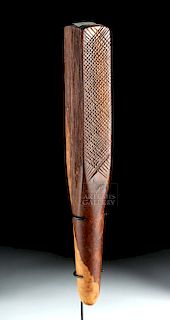19th C. Hawaiian Wooden Tapa Beater - Rare this nice!